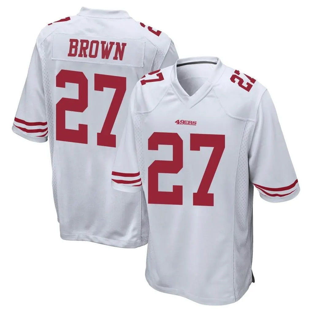 Elroe SF.49ers #27 Ji'Ayir Brown Player White Home Game Stitched Jerseys