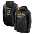 Elroe SF.49ers #2 Deommodore Lenoir Player Black Salute to Service Sideline Performance Pullover Hoodies Home Game Stitched Jerseys