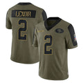 Elroe SF.49ers #2 Deommodore Lenoir Player Olive Salute To Service Limited Game Stitched Jerseys