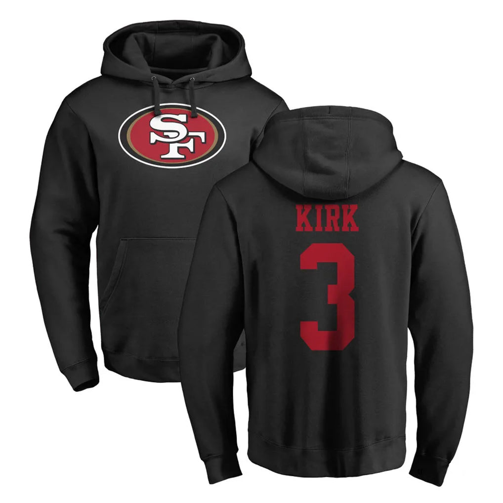 Elroe SF.49ers #3 Christian Kirk Player Black LOGO Pullover Hoodies Home Game Stitched Jerseys