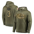 Elroe SF.49ers #3 Christian Kirk Player Olive Salute to Service Pullover Hoodie Home Game Stitched Jerseys