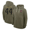 Elroe SF.49ers #44 Kyle Juszczyk Player Olive Salute to Service Pullover Hoodies Limited Stitched Jerseys
