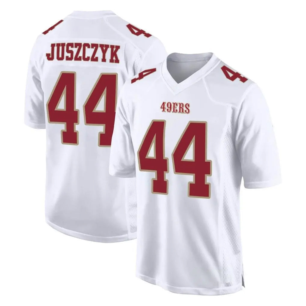 Elroe SF.49ers #44 Kyle Juszczyk Player White Fashion Home Game Stitched Jerseys