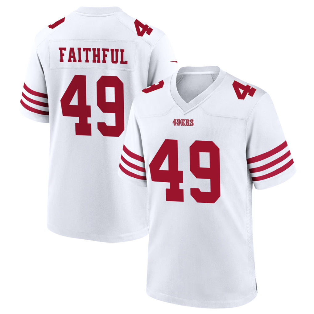 Elroe SF.49ers #49 The Faithful Player White Home Game Football Jerseys