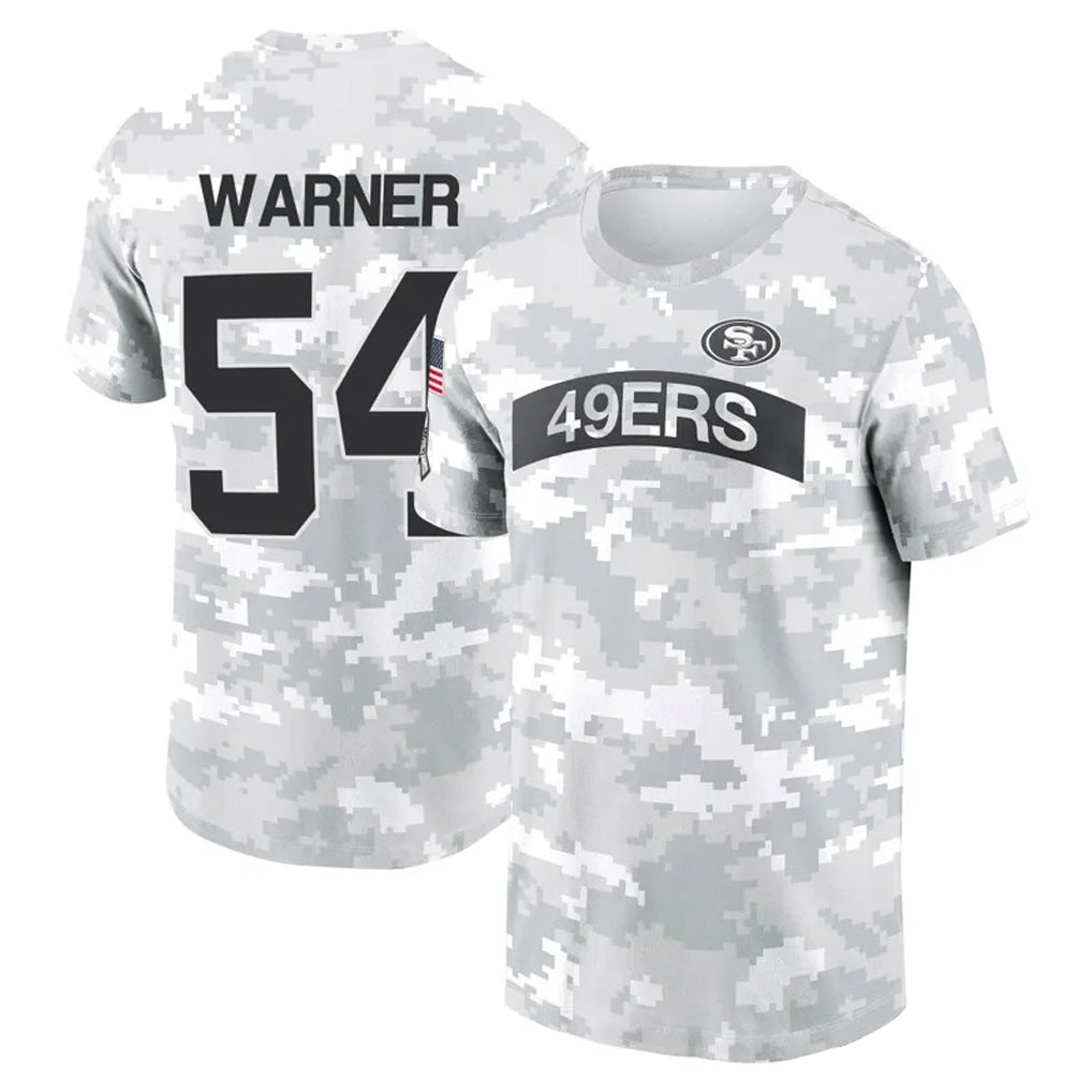 Elroe SF.49ers #54 Fred Warner Player Salute to Service Hoodies & T-Shirts Stitched Jerseys