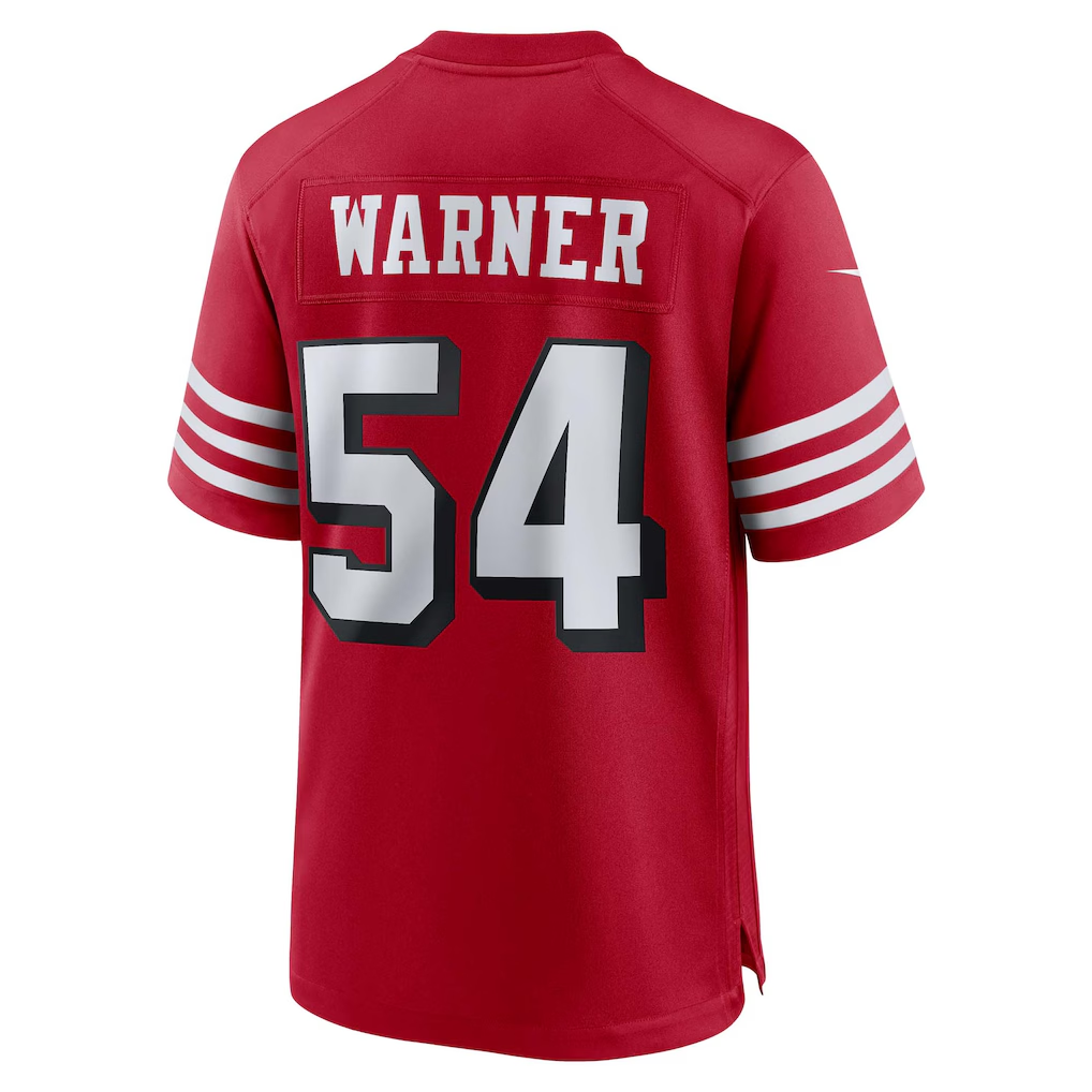 Elroe SF.49ers #54 Fred Warner Scarlet Alternate Game Stitched Jerseys