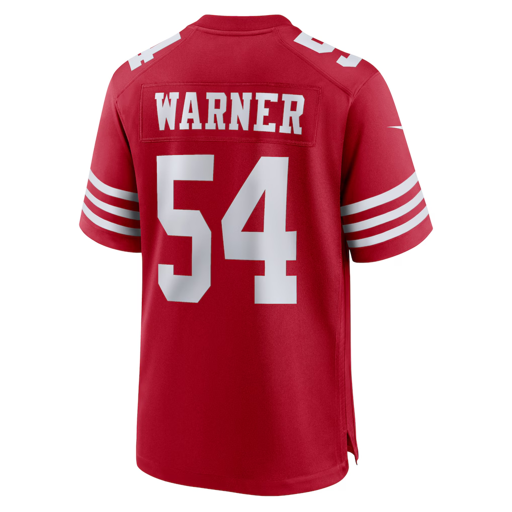 Elroe SF.49ers #54 Fred Warner Scarlet Player Game Stitched Jerseys