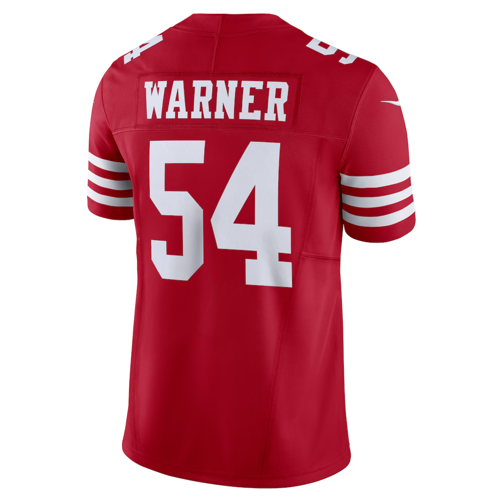 Elroe SF.49ers #54 Fred Warner Scarlet Vapor F.U.S.E. Limited Stitched Jerseys