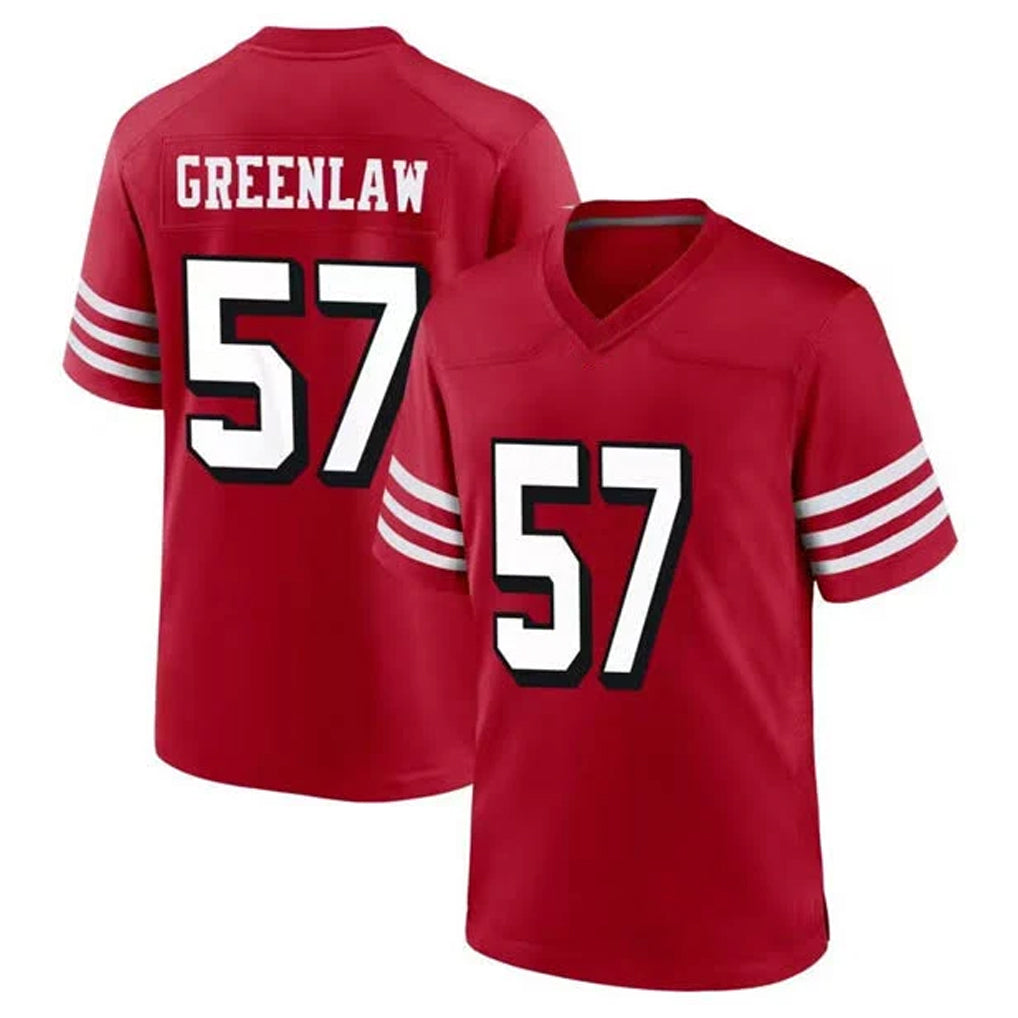 Elroe SF.49ers #57 Dre Greenlaw Player Red Limited Alternate Home Game Stitched Jerseys