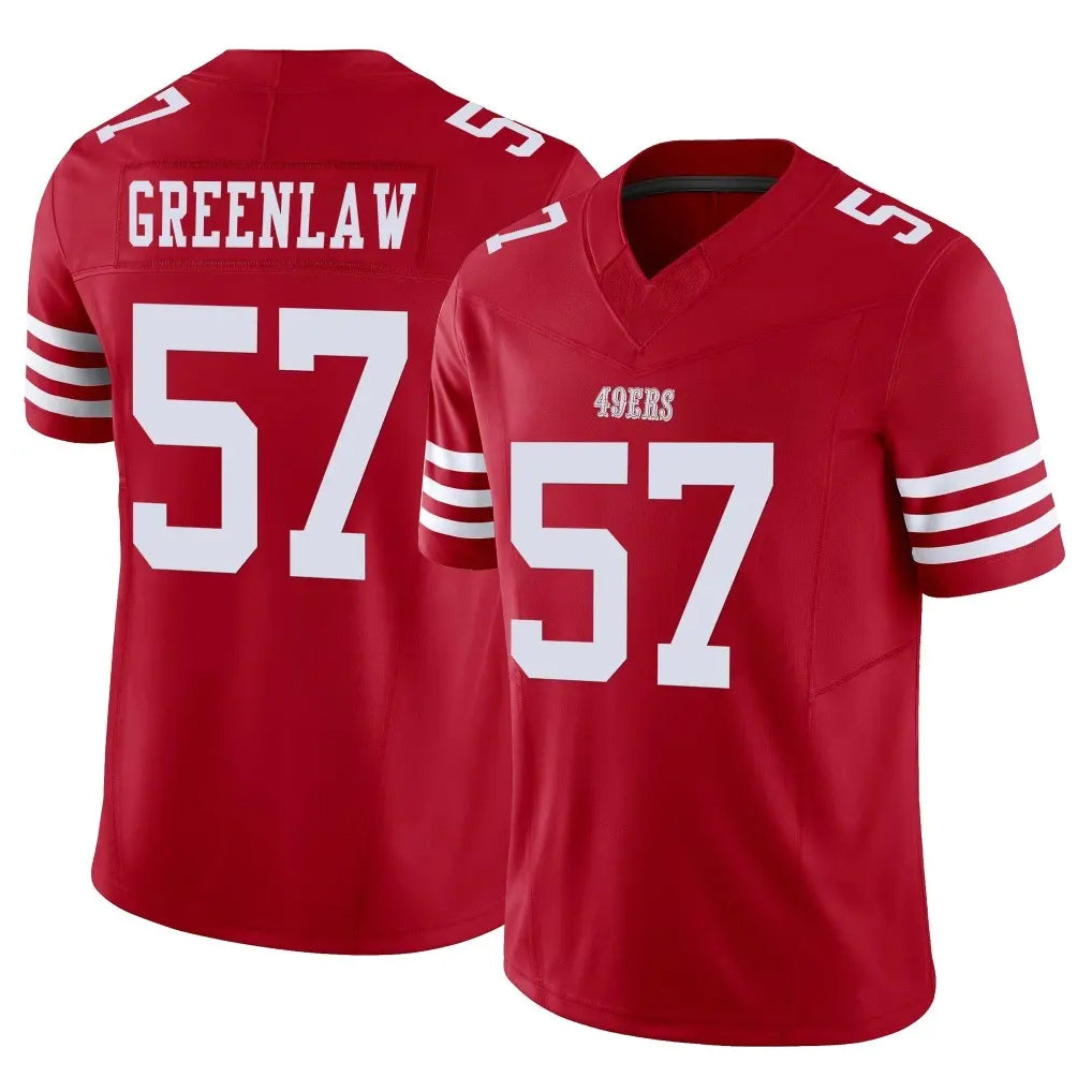 Elroe SF.49ers #57 Dre Greenlaw Player Red Limited Vapor F.U.S.E. Home Game Stitched Jerseys