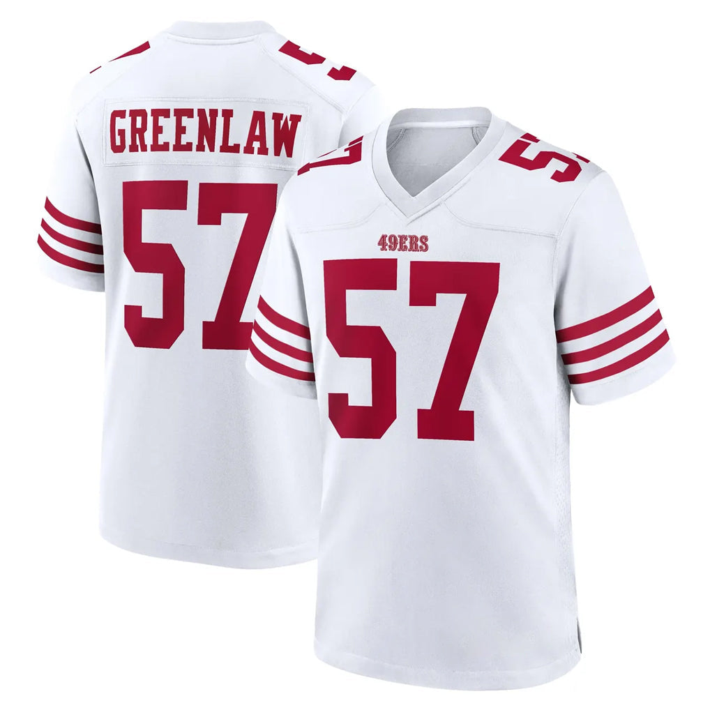Elroe SF.49ers #57 Dre Greenlaw Player White Game Home Stitched Jerseys