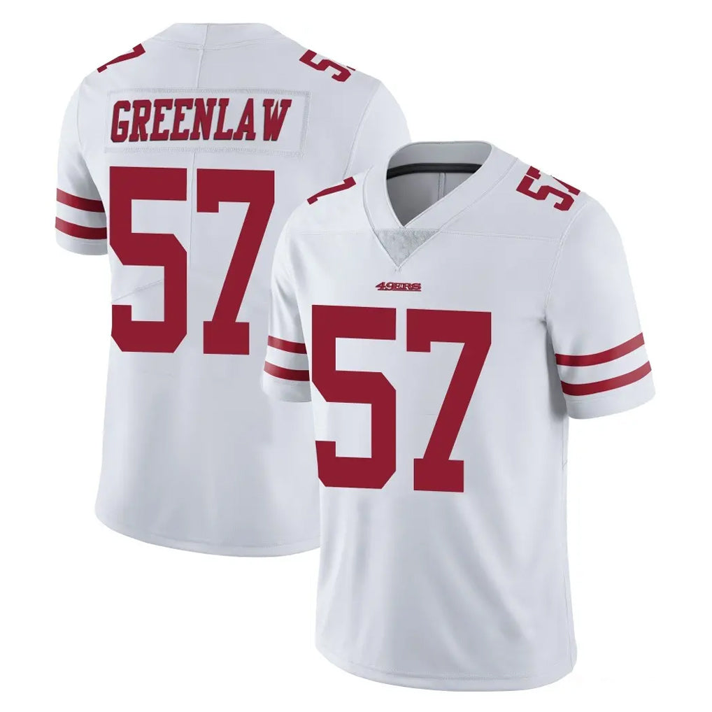 Elroe SF.49ers #57 Dre Greenlaw Player White Limited Vapor Untouchable Home Game Stitched Jerseys