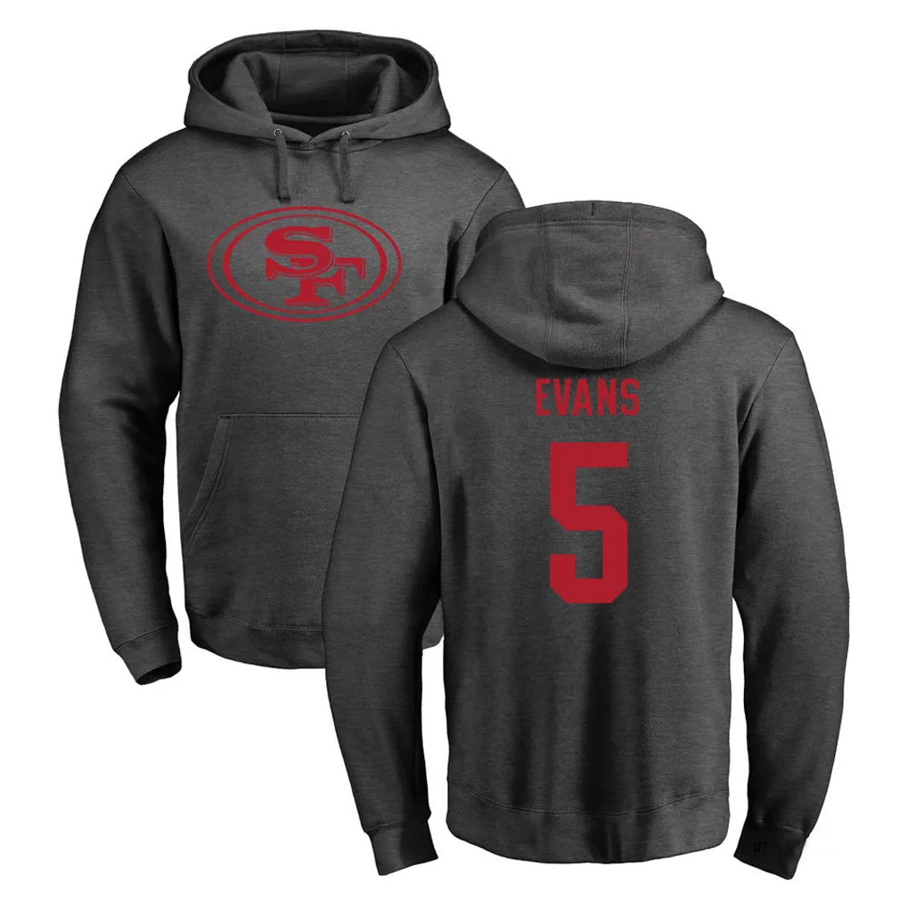 Elroe SF.49ers #5 Mike Evans Player Anthracite Pullover Hoodies Home Game Stitched Jerseys