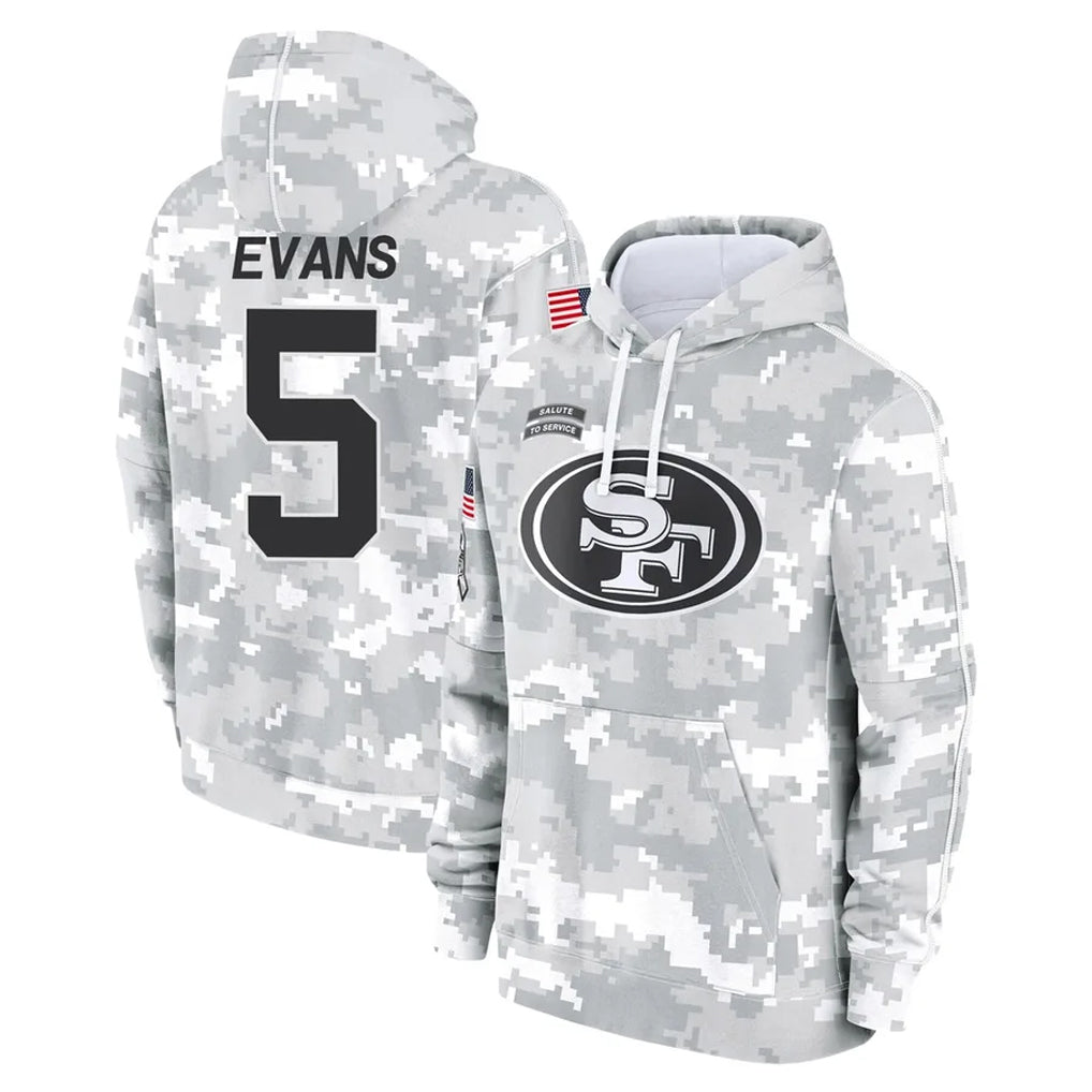Elroe SF.49ers #5 Mike Evans Player Arctic Camo Limited Salute to Service Pullover Hoodies Game Stitched Jerseys