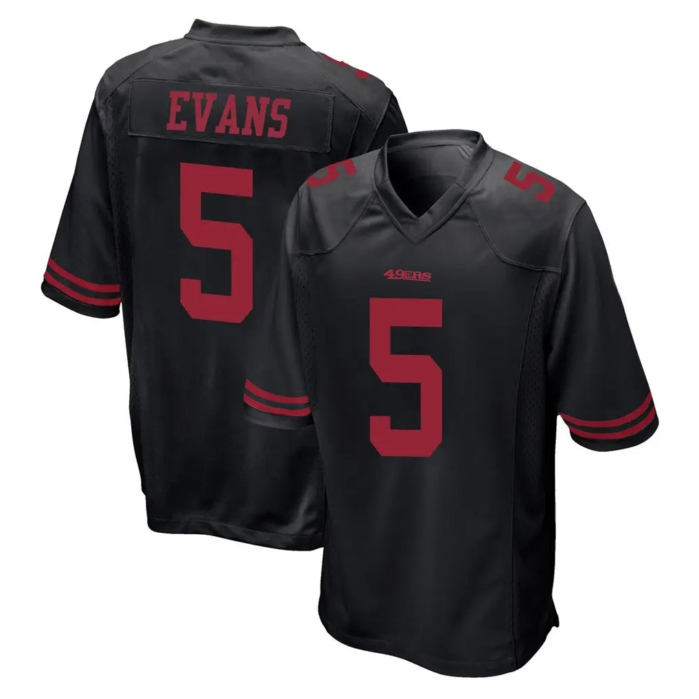 Elroe SF.49ers #5 Mike Evans Player Black Alternate Home Game Stitched Jerseys