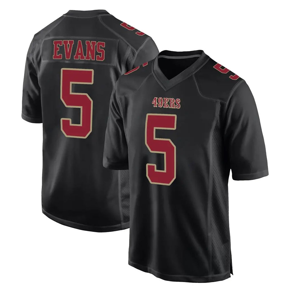 Elroe SF.49ers #5 Mike Evans Player Black Fashion Home Game Stitched Jerseys