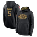 Elroe SF.49ers #5 Mike Evans Player Black Salute to Service Sideline Performance Pullover Hoodies Home Game Stitched Jerseys