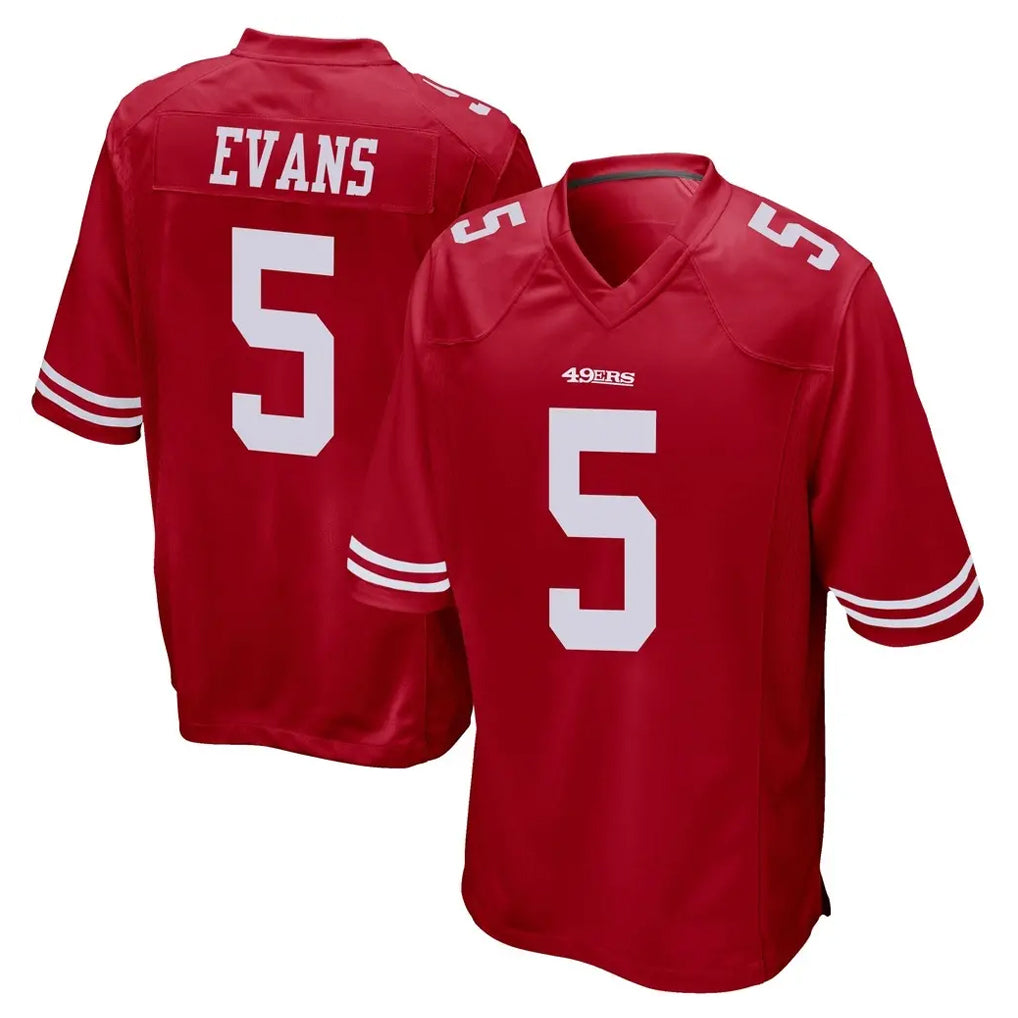 Elroe SF.49ers #5 Mike Evans Player Red Home Game Stitched Jerseys