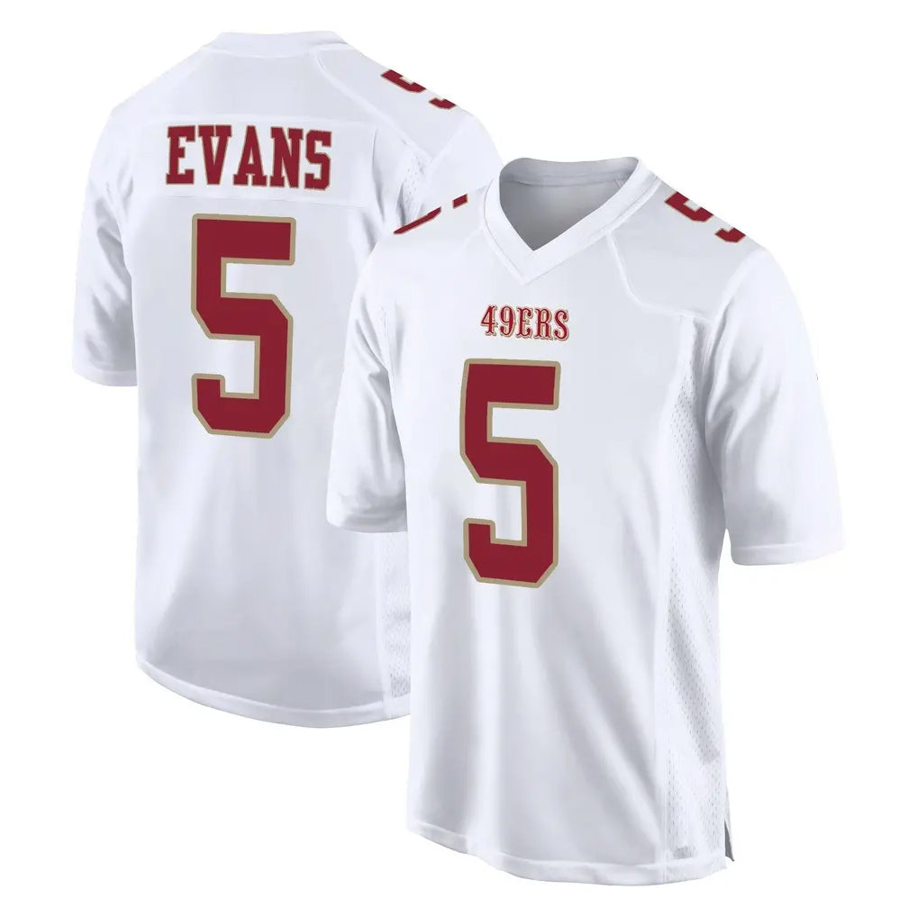 Elroe SF.49ers #5 Mike Evans Player White Fashion Home Game Stitched Jerseys