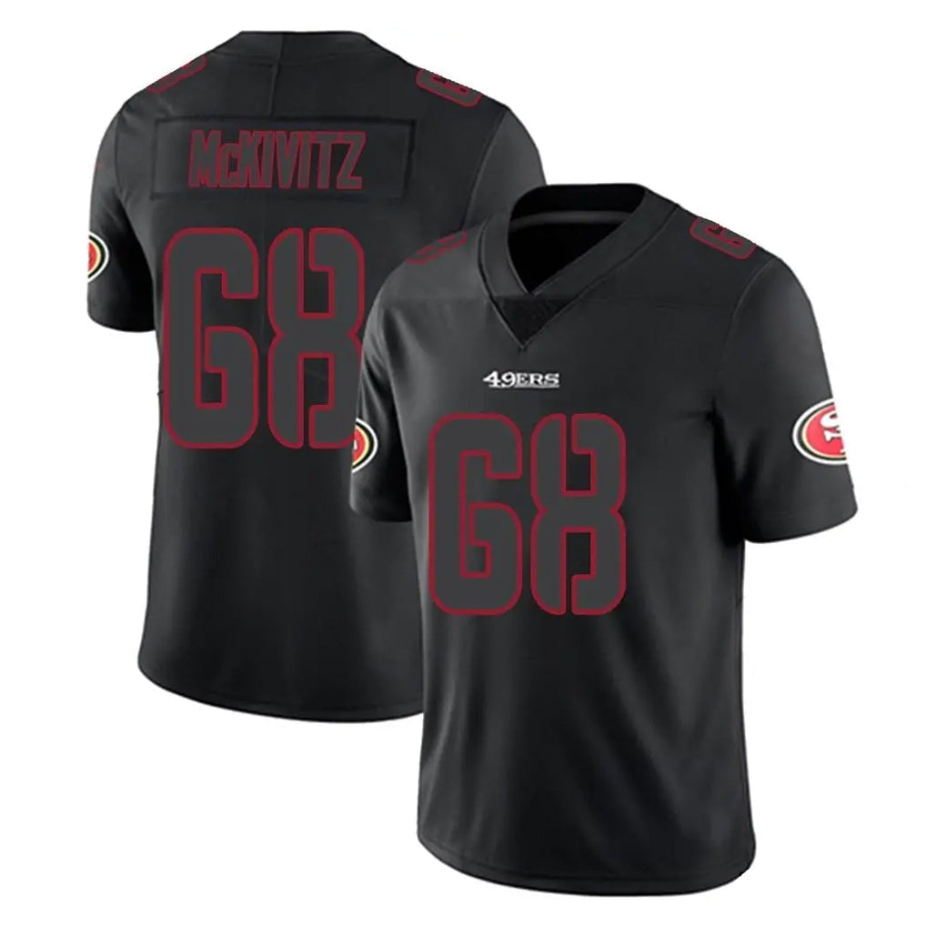 Elroe SF.49ers #68 Colton McKivitz Player Black Impact Limited Home Game Stitched Jerseys