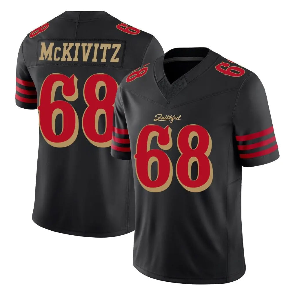 Elroe SF.49ers #68 Colton McKivitz Player Black Limited Rivalries Collection Home Game Stitched Jerseys
