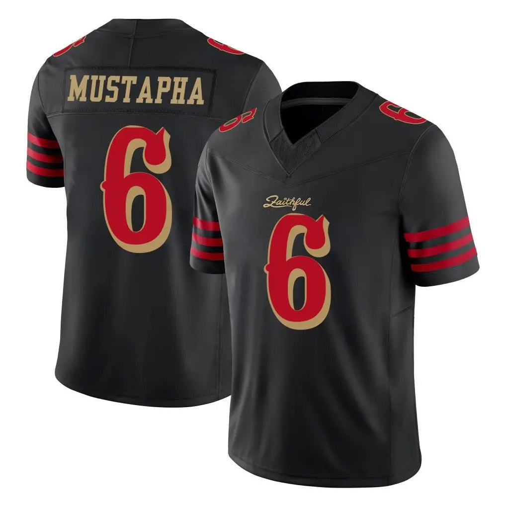 Elroe SF.49ers #6 Malik Mustapha Player Black Limited Rivalries Collection Home Game Stitched Jerseys