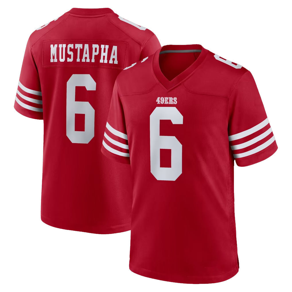 Elroe SF.49ers #6 Malik Mustapha Player Red Game Home Stitched Jerseys