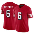 Elroe SF.49ers #6 Malik Mustapha Player Red Limited Alternate Vapor F.U.S.E. Home Game Stitched Jerseys