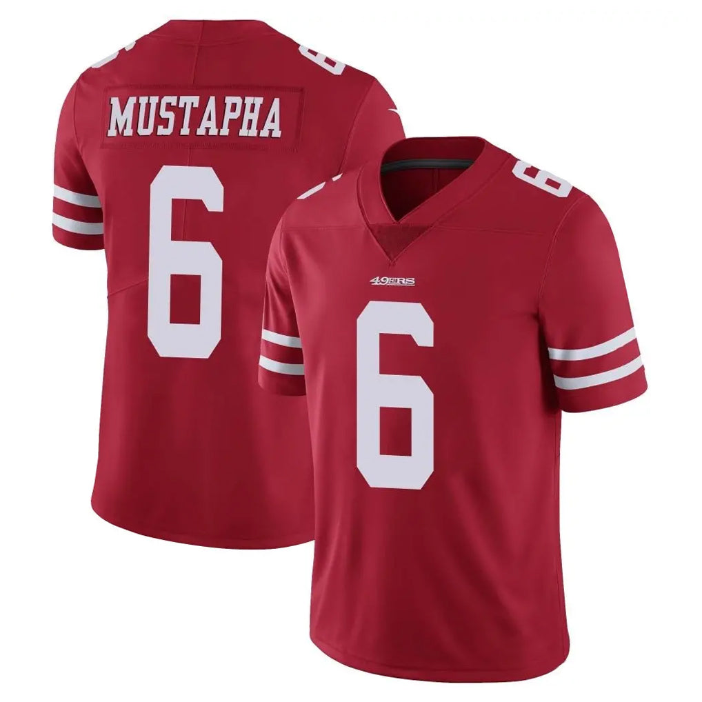 Elroe SF.49ers #6 Malik Mustapha Player Red Limited Vapor Untouchable Home Game Stitched Jerseys