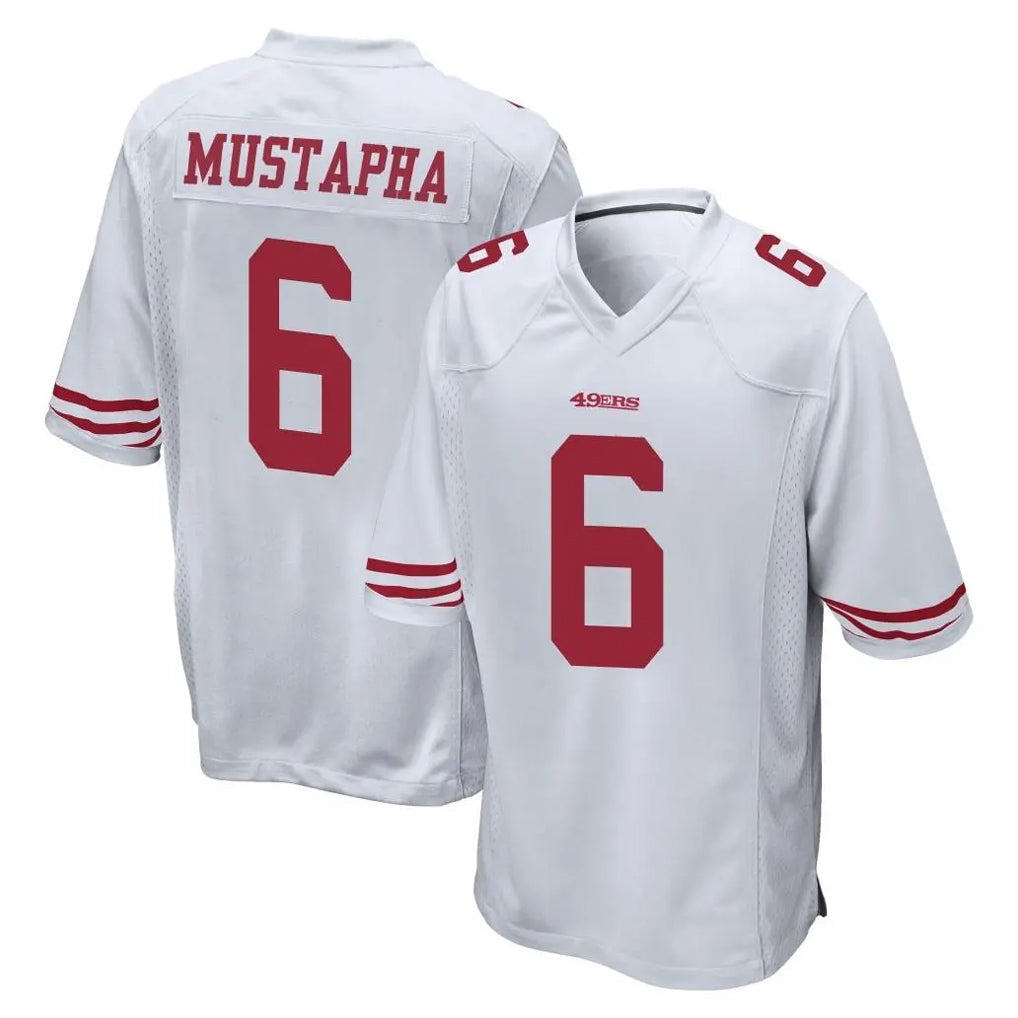 Elroe SF.49ers #6 Malik Mustapha Player White Home Game Stitched Jerseys