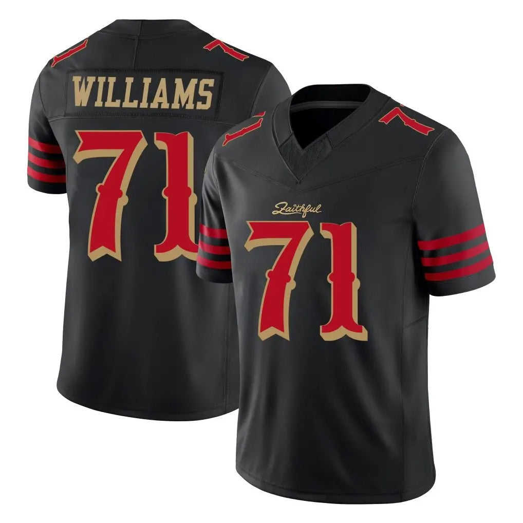 Elroe SF.49ers #71 Trent Williams Player Black Limited Rivalries Collection Home Game Stitched Jerseys
