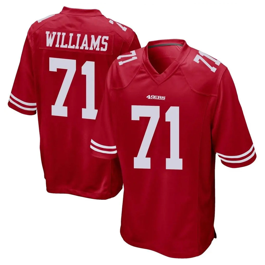 Elroe SF.49ers #71 Trent Williams Player Red Home Game Stitched Jerseys