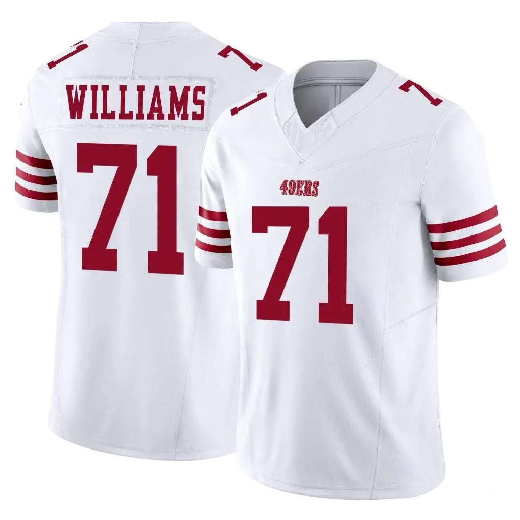 Elroe SF.49ers #71 Trent Williams Player White Limited Vapor F.U.S.E. Home Game Stitched Jerseys