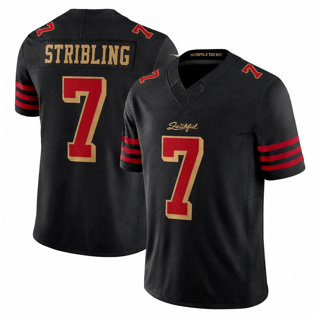 Elroe SF.49ers #7 De'Zhaun Stribling Player Black Limited Rivalries Collection Home Game Stitched Jerseys