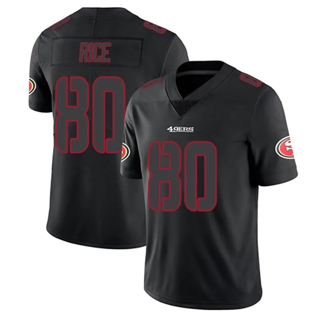 Elroe SF.49ers #80 Jerry Rice Player Black Limited Rush Impact Stitched Jerseys