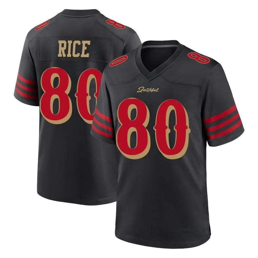 Elroe SF.49ers #80 Jerry Rice Player Black Rivalries Collection Game Stitched Jerseys