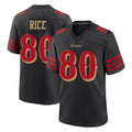 Elroe SF.49ers #80 Jerry Rice Player Black Rivalries Collection Game Stitched Jerseys