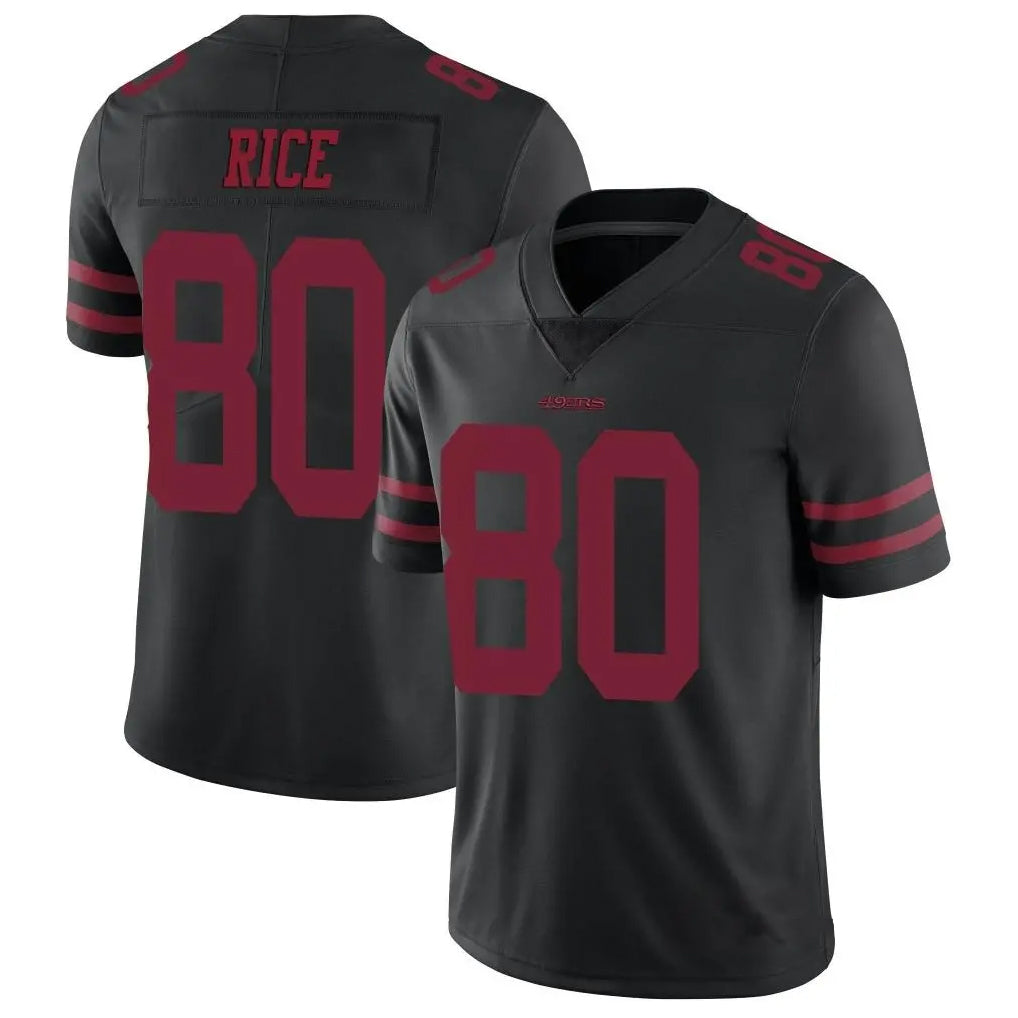 Elroe SF.49ers #80 Jerry Rice Player Black Vapor Untouchable Limited Throwback Stitched Jerseys