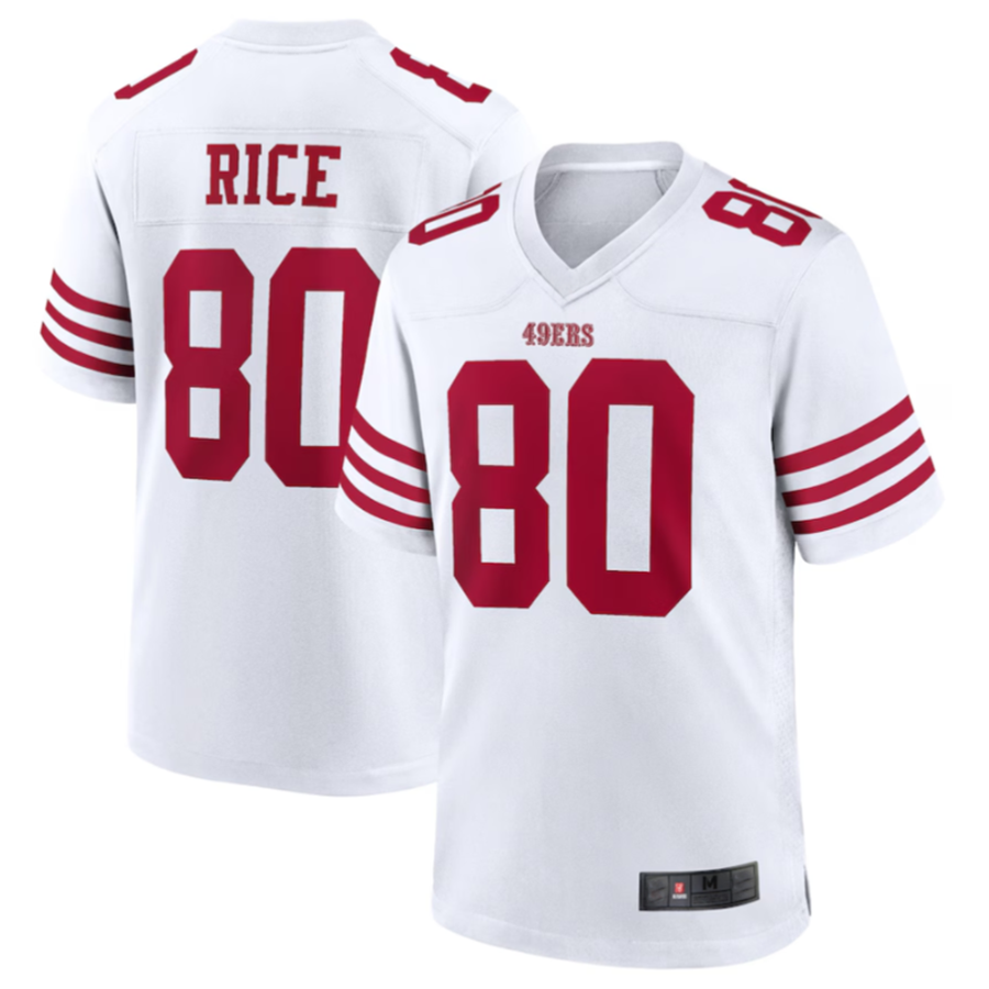 Elroe SF.49ers #80 Jerry Rice White Retired Player Game American Stitched Jersey