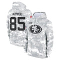 Elroe SF.49ers #85 George Kittle Player Arctic Camo Salute to Service Hoodies Stitched Jerseys