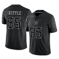 Elroe SF.49ers #85 George Kittle Player Black Limited Reflective Home Game Stitched Jerseys