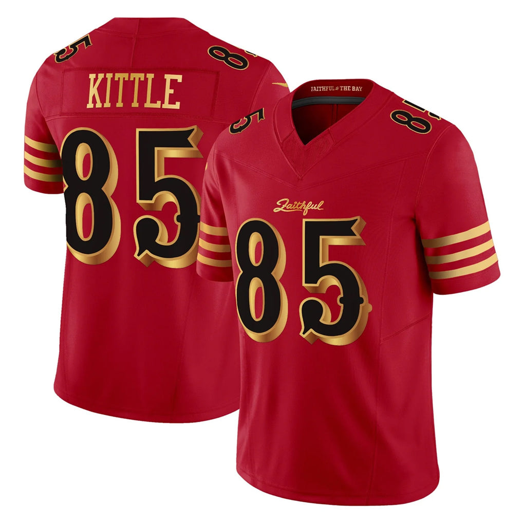 Elroe SF.49ers #85 George Kittle Player Red Rivalries Vapor Limited Home Game Stitched Jerseys