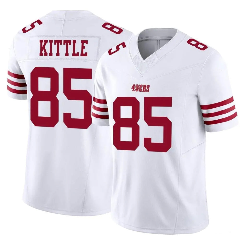 Elroe SF.49ers #85 George Kittle Player White Limited Vapor F.U.S.E. Home Game Stitched Jerseys