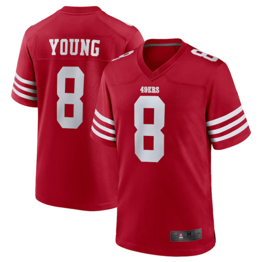 Elroe SF.49ers #8 Steve Young Scarlet Retired Player Game American Stitched Jersey