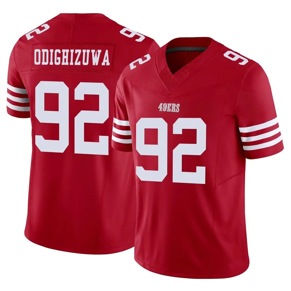 Elroe SF.49ers #92 Osa Odighizuwa Player Red Limited Vapor F.U.S.E. Home Game Stitched Jerseys