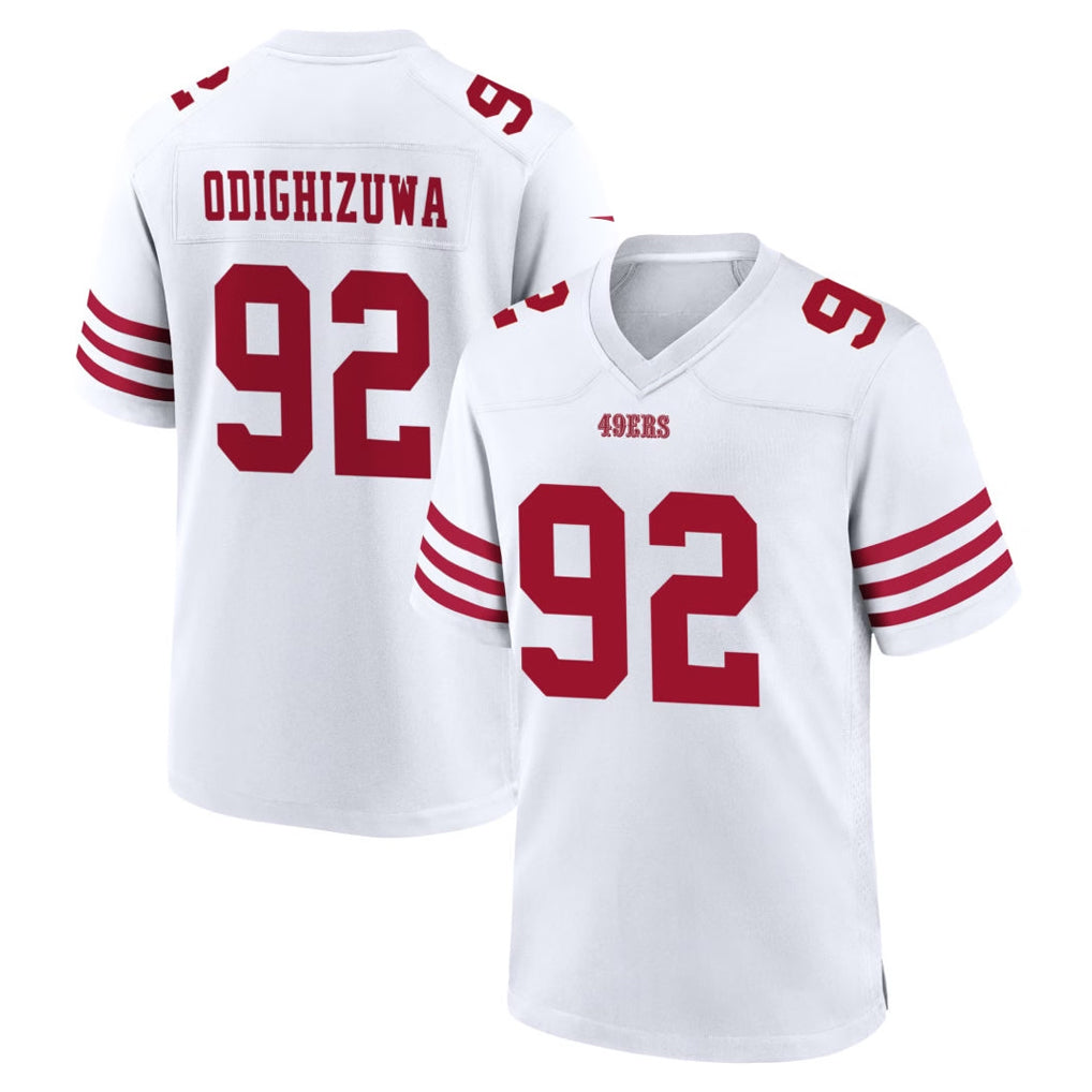 Elroe SF.49ers #92 Osa Odighizuwa Player White Game Home Stitched Jerseys