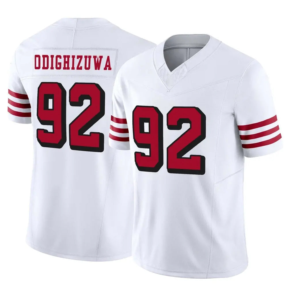 Elroe SF.49ers #92 Osa Odighizuwa Player White Limited Alternate Vapor F.U.S.E. Home Game Stitched Jerseys