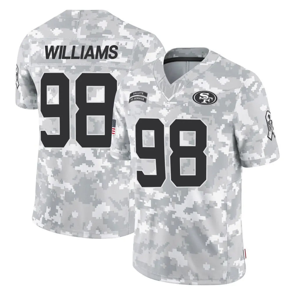 Elroe SF.49ers #98 Mykel Williams Player Arctic Camo Limited Salute To Service Home Game Stitched Jerseys