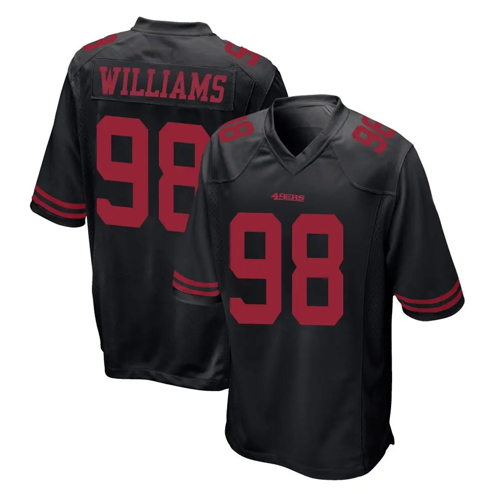 Elroe SF.49ers #98 Mykel Williams Player Black Alternate Home Game Stitched Jerseys