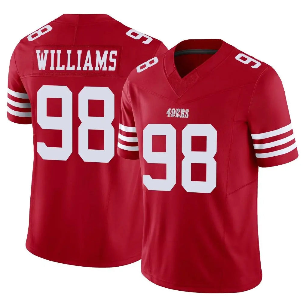 Elroe SF.49ers #98 Mykel Williams Player Red Limited Vapor F.U.S.E. Home Game Stitched Jerseys